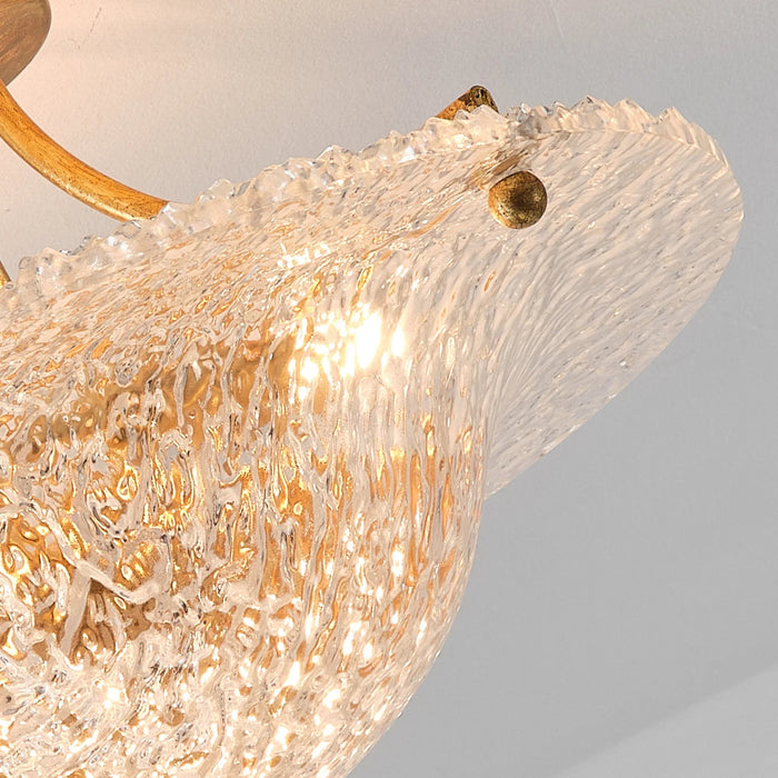 16 Inch Page 3-Light Vintage Golden Semi-Flush Mount Ceiling Light - Sweatfully