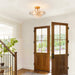 16 Inch Page 3-Light Vintage Golden Semi-Flush Mount Ceiling Light - Sweatfully