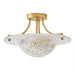 16 Inch Page 3-Light Vintage Golden Semi-Flush Mount Ceiling Light - Sweatfully