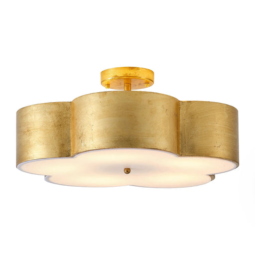 20 Inch Joyce 5-Light Vintage Golden Semi-Flush Mount Ceiling Light - Sweatfully