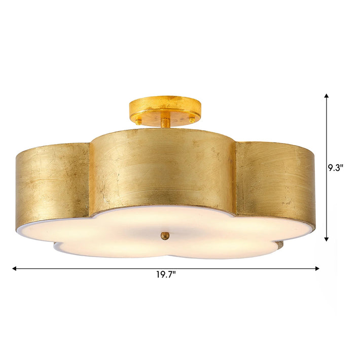 20 Inch Joyce 5-Light Vintage Golden Semi-Flush Mount Ceiling Light - Sweatfully