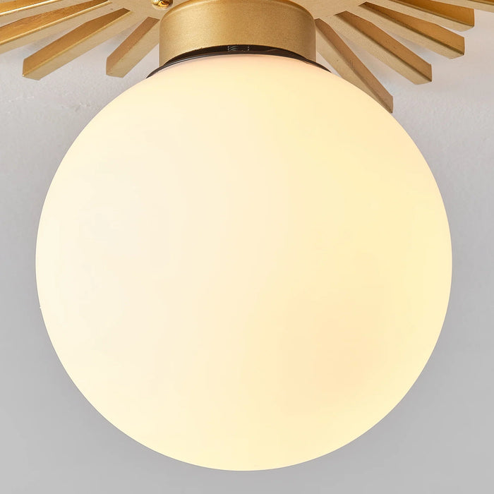 18 Inch Iris 1-Light Golden Semi-Flush Mount Ceiling Light - Sweatfully