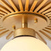 18 Inch Iris 1-Light Golden Semi-Flush Mount Ceiling Light - Sweatfully