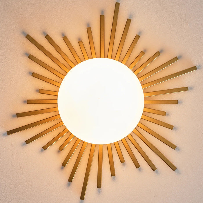 18 Inch Iris 1-Light Golden Semi-Flush Mount Ceiling Light - Sweatfully