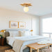 18 Inch Iris 1-Light Golden Semi-Flush Mount Ceiling Light - Sweatfully