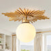 18 Inch Iris 1-Light Golden Semi-Flush Mount Ceiling Light - Sweatfully