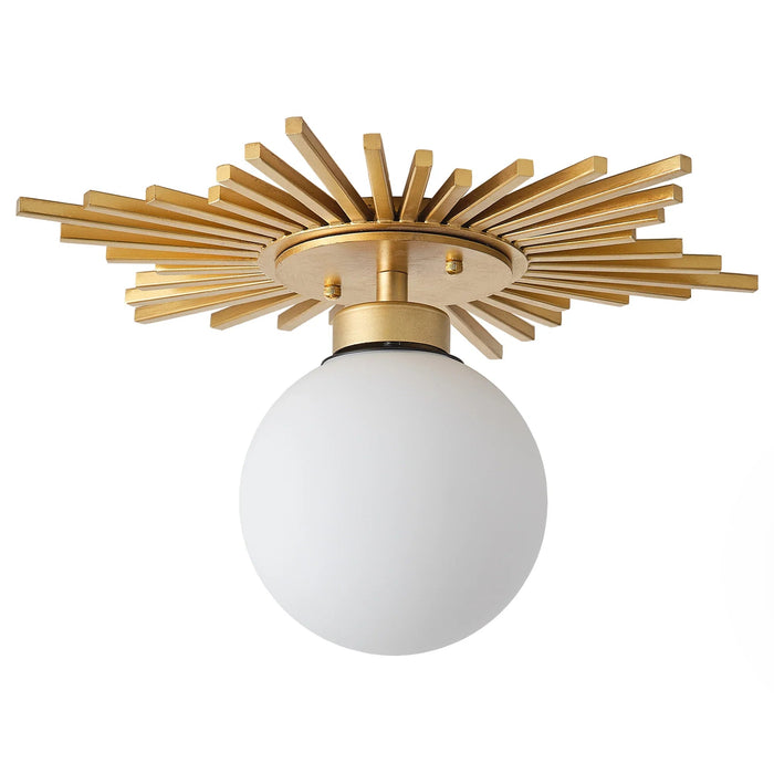 18 Inch Iris 1-Light Golden Semi-Flush Mount Ceiling Light - Sweatfully