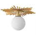 18 Inch Iris 1-Light Golden Semi-Flush Mount Ceiling Light - Sweatfully