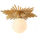 18 Inch Iris 1-Light Golden Semi-Flush Mount Ceiling Light - Sweatfully