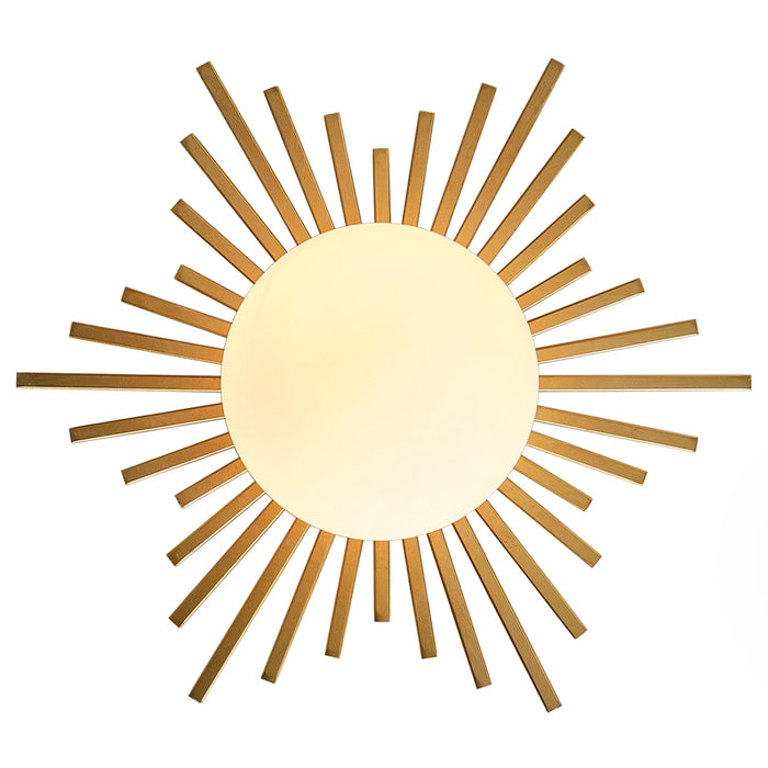 18 Inch Iris 1-Light Golden Semi-Flush Mount Ceiling Light - Sweatfully