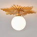 18 Inch Iris 1-Light Golden Semi-Flush Mount Ceiling Light - Sweatfully
