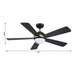 52" Indutrial 5 Blades Ceiling Fan with LED Lighting - Sweatfully