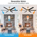 72" Bankston Modern DC Motor Downrod Mount Reversible Ceiling Fan with Lighting and Remote Control - Sweatfully