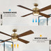 52" Bucholz Industrial Ceiling Fan with Dimmable LED Light - Sweatfully