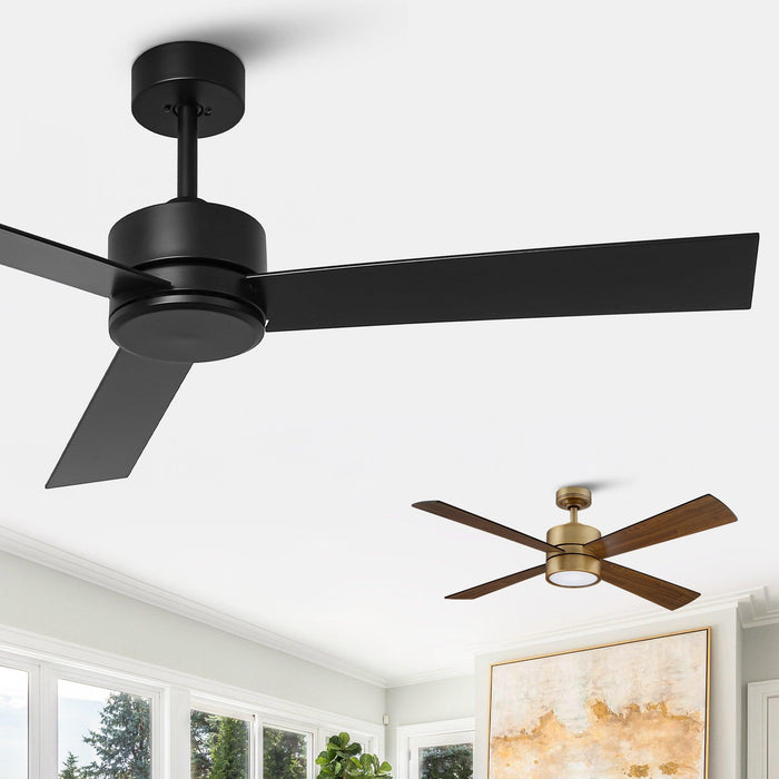 52" DC Motor 3 Blades Modern Downrod Mount Ceiling Fan - Sweatfully