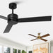 52" DC Motor 3 Blades Modern Downrod Mount Ceiling Fan - Sweatfully