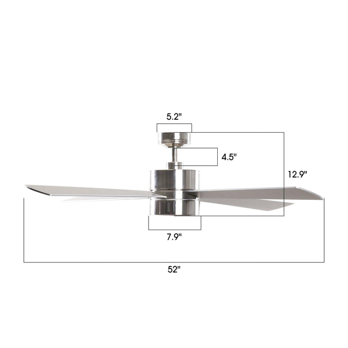 52" Bucholz Industrial Ceiling Fan with Dimmable LED Light - Sweatfully