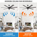 72" Farmhouse DC Motor Brushed Nickel Downrod Mount Reversible Ceiling Fan with Remote Control - Sweatfully