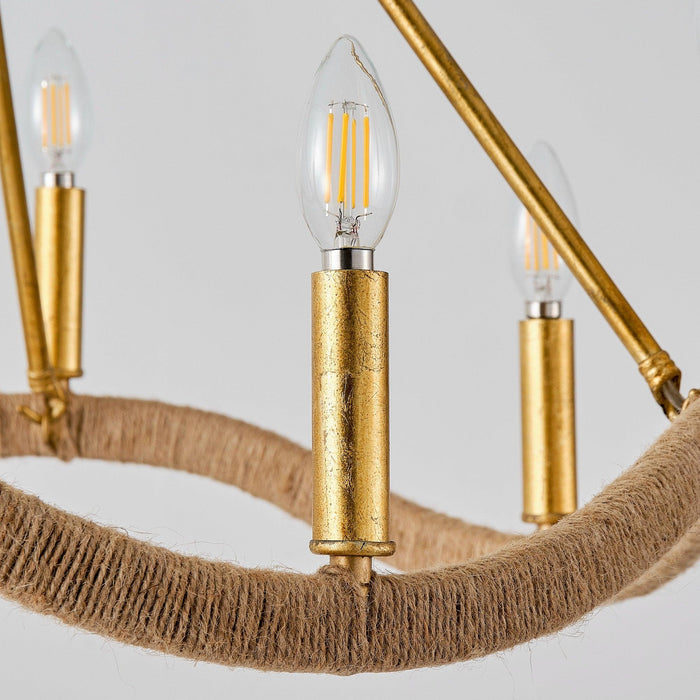 8-Light Golden Modern Candle Chandelier - Sweatfully