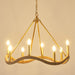 8-Light Golden Modern Candle Chandelier - Sweatfully