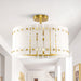4-Light Modern Drum Marble Semi Flush Mount Ceiling Light - Sweatfully