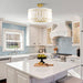 4-Light Modern Drum Marble Semi Flush Mount Ceiling Light - Sweatfully