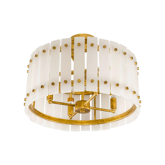 4-Light Modern Drum Marble Semi Flush Mount Ceiling Light - Sweatfully