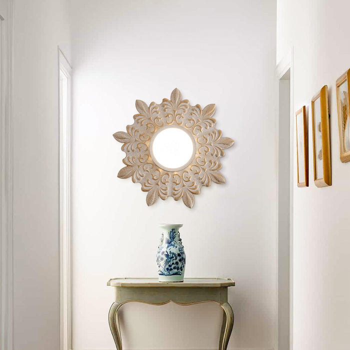 22 Inch White Modern Sunburst Flush Mount LED Lighting - Sweatfully