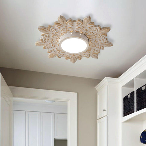 22 Inch White Modern Sunburst Flush Mount LED Lighting - Sweatfully