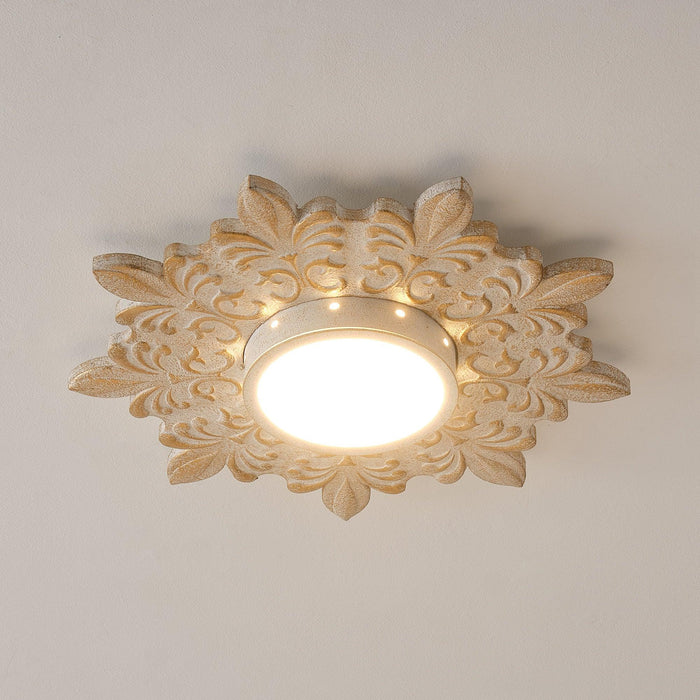 22 Inch White Modern Sunburst Flush Mount LED Lighting - Sweatfully