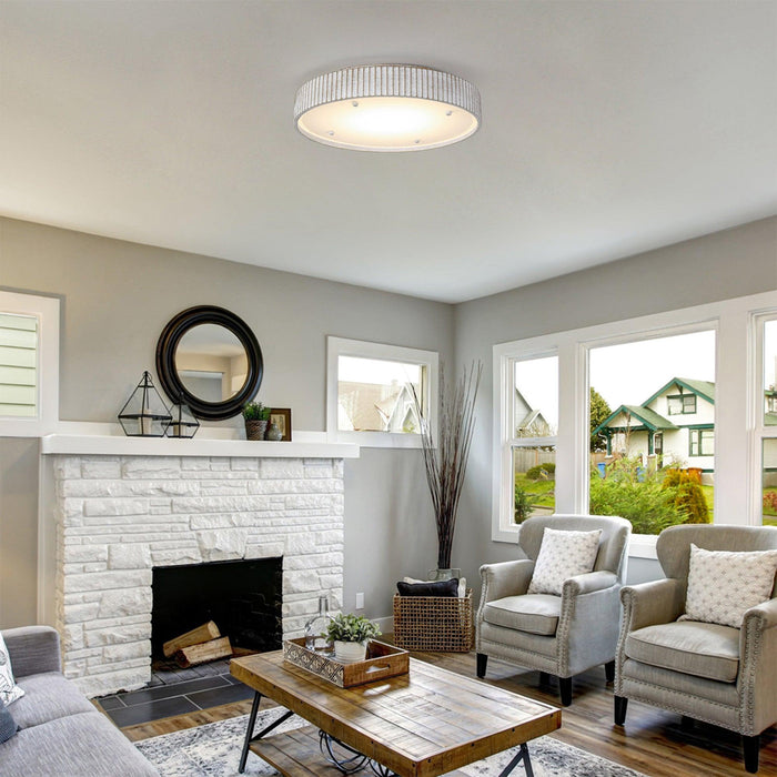 18 Inch White Modern Flush Mount LED Light - Sweatfully