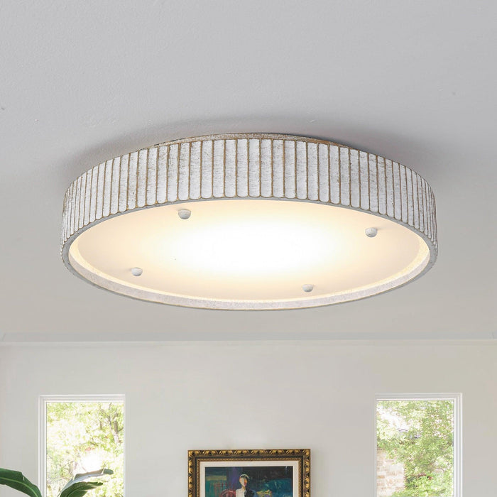 18 Inch White Modern Flush Mount LED Light - Sweatfully