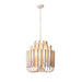 20 Inch Borg 5-Light White Wooden Chandelier - Sweatfully
