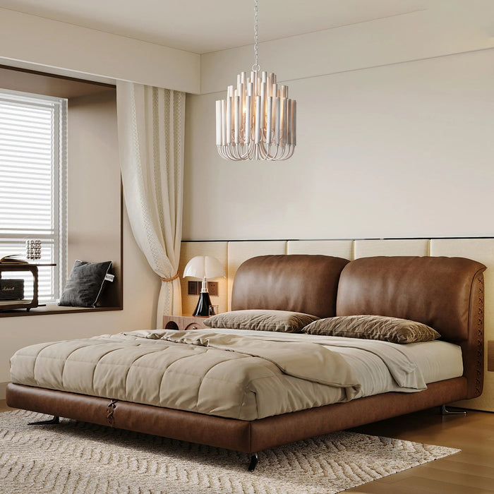 20 Inch Borg 5-Light White Wooden Chandelier - Sweatfully