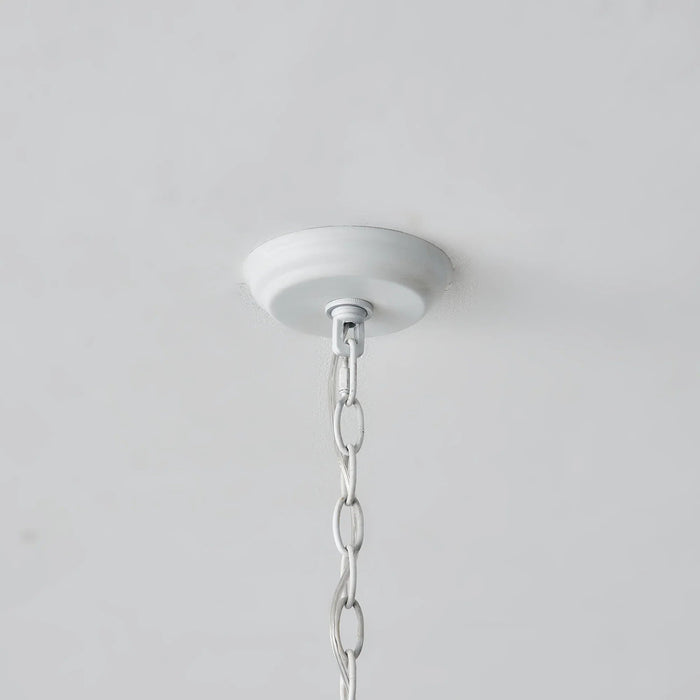 20 Inch Borg 5-Light White Wooden Chandelier - Sweatfully