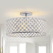 15 Inch 3-Light Modern Chrome Semi-Flush Mount Ceiling Lighting - Sweatfully