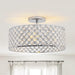 15 Inch 3-Light Modern Chrome Semi-Flush Mount Ceiling Lighting - Sweatfully