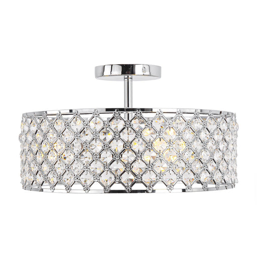 15 Inch 3-Light Modern Chrome Semi-Flush Mount Ceiling Lighting - Sweatfully
