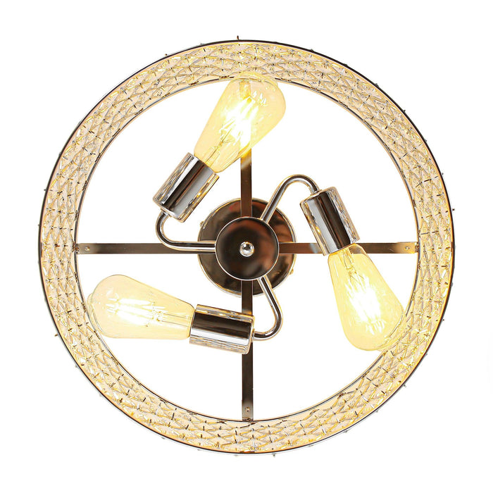 15 Inch 3-Light Modern Chrome Semi-Flush Mount Ceiling Lighting - Sweatfully