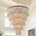 32 Inch Nelly 9-Light Bohemia Wood Beaded Chandelier - Sweatfully