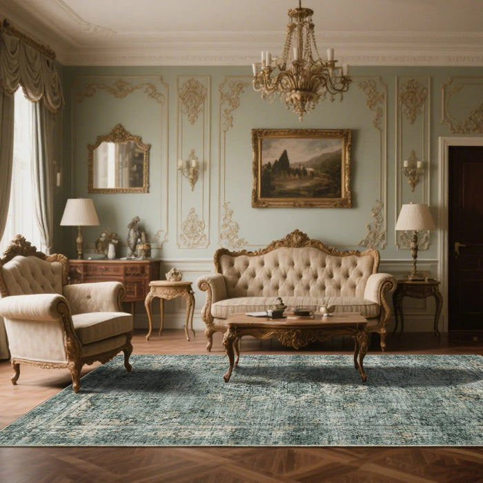 7ft x 5ft Vintage Indoor Non-Slip Washable Large  Area Rugs for Bedroom Living Room - Sweatfully