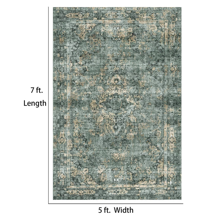 7ft x 5ft Vintage Indoor Non-Slip Washable Large  Area Rugs for Bedroom Living Room - Sweatfully