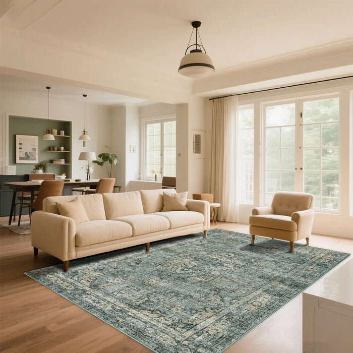 7ft x 5ft Vintage Indoor Non-Slip Washable Large  Area Rugs for Bedroom Living Room - Sweatfully