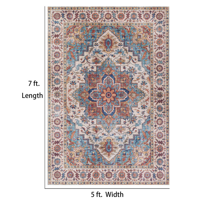 7ft x 5ft Vintage Indoor Non-Slip Washable Large  Area Rugs for Bedroom Living Room - Sweatfully