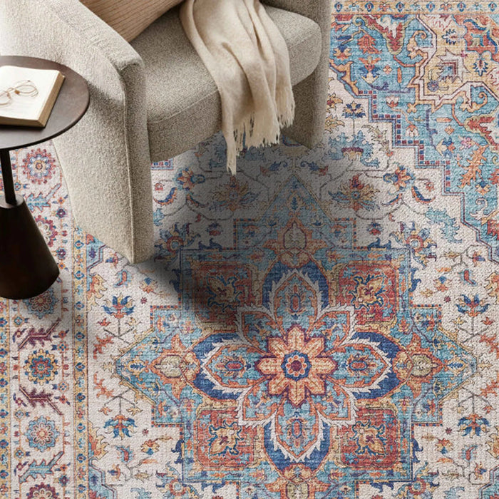 7ft x 5ft Vintage Indoor Non-Slip Washable Large  Area Rugs for Bedroom Living Room - Sweatfully