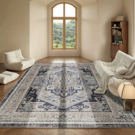 7ft x 5ft Vintage Indoor Non-Slip Washable Large  Area Rugs for Bedroom Living Room - Sweatfully
