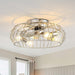 20 Inch Silver Flush Mount Ceiling Fan with Light APP and Remote Control - Sweatfully