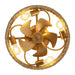 18 Inch Vintage Gold Farmhouse Rattan Flush Mount Ceiling Fan with Light APP and Remote Control - Sweatfully