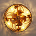 18 Inch Vintage Gold Farmhouse Rattan Flush Mount Ceiling Fan with Light APP and Remote Control - Sweatfully