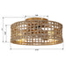 18 Inch Vintage Gold Farmhouse Rattan Flush Mount Ceiling Fan with Light APP and Remote Control - Sweatfully